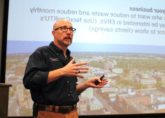 Ian Swanson leading a training session